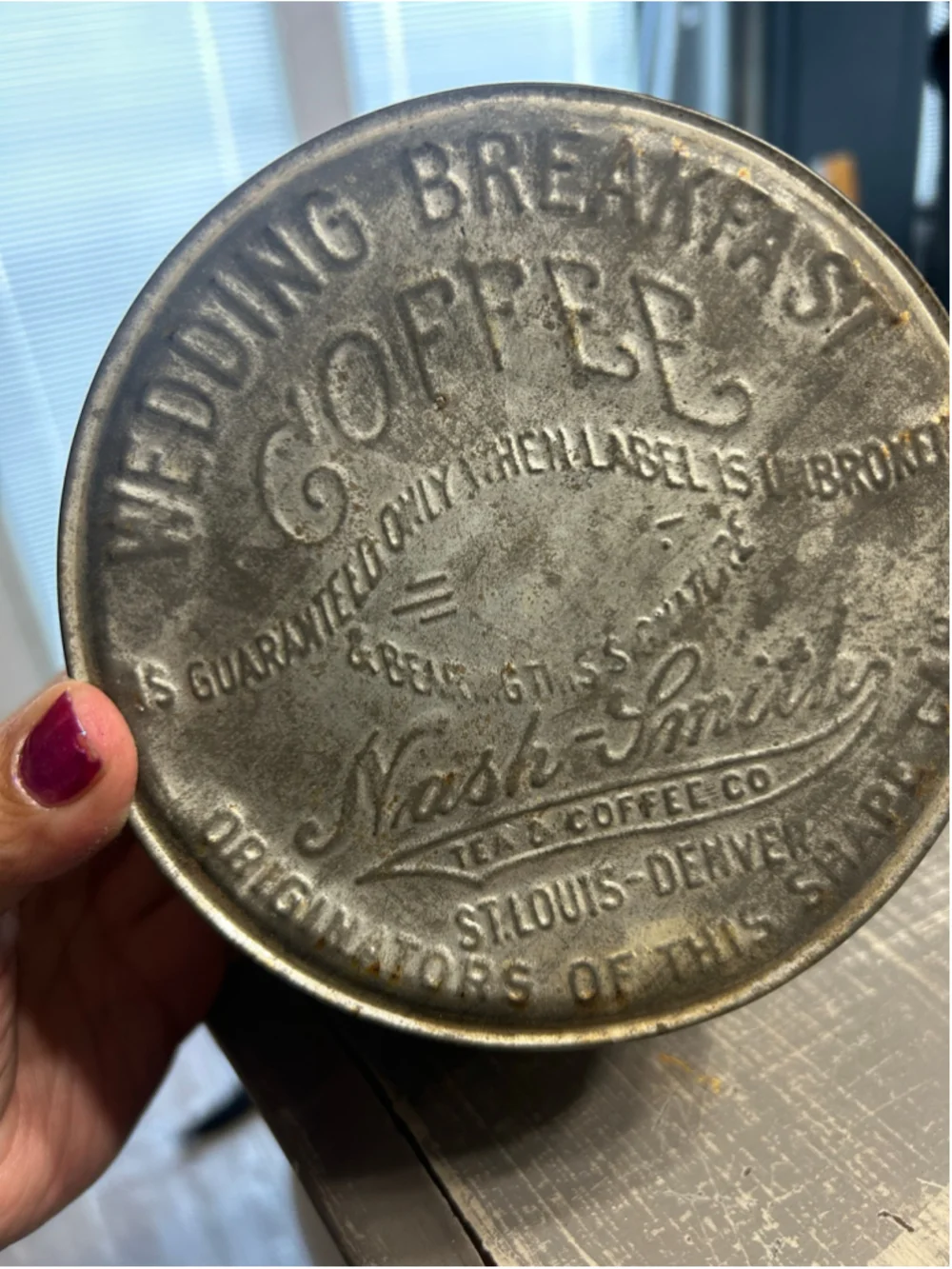 Vintage Nash-Smith Tea & Coffee Co Wedding Breakfast Coffee Tin One Size Silver